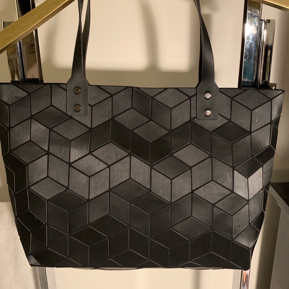 Striking Black Geometric Tote.